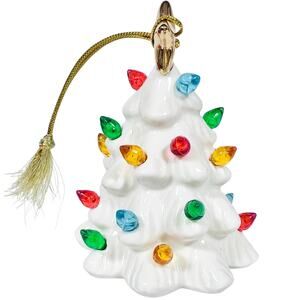 Lenox Treasured Traditions Porcelain Light Up Christmas Ceramic Tree Ornament